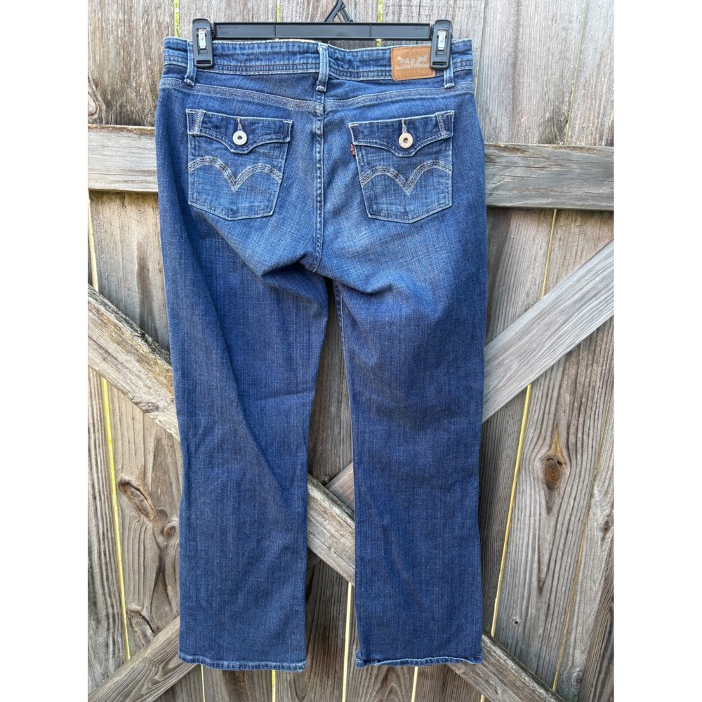 Levis 529 Curvy Boot Cut Jeans Womens 12 Medium Wash Blue Denim Flap Pocket